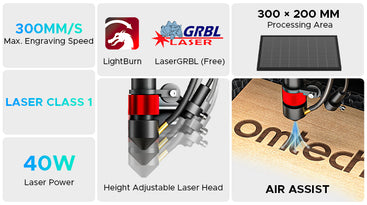 OMTech desktop 40w co2 laser engraver