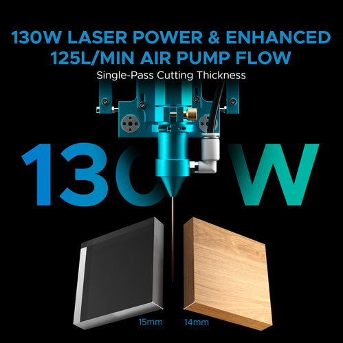 130W CO2 Laser Cutter and Engraver with 1300x900mm Engraving Area and Auto Focus| PRONTO 60