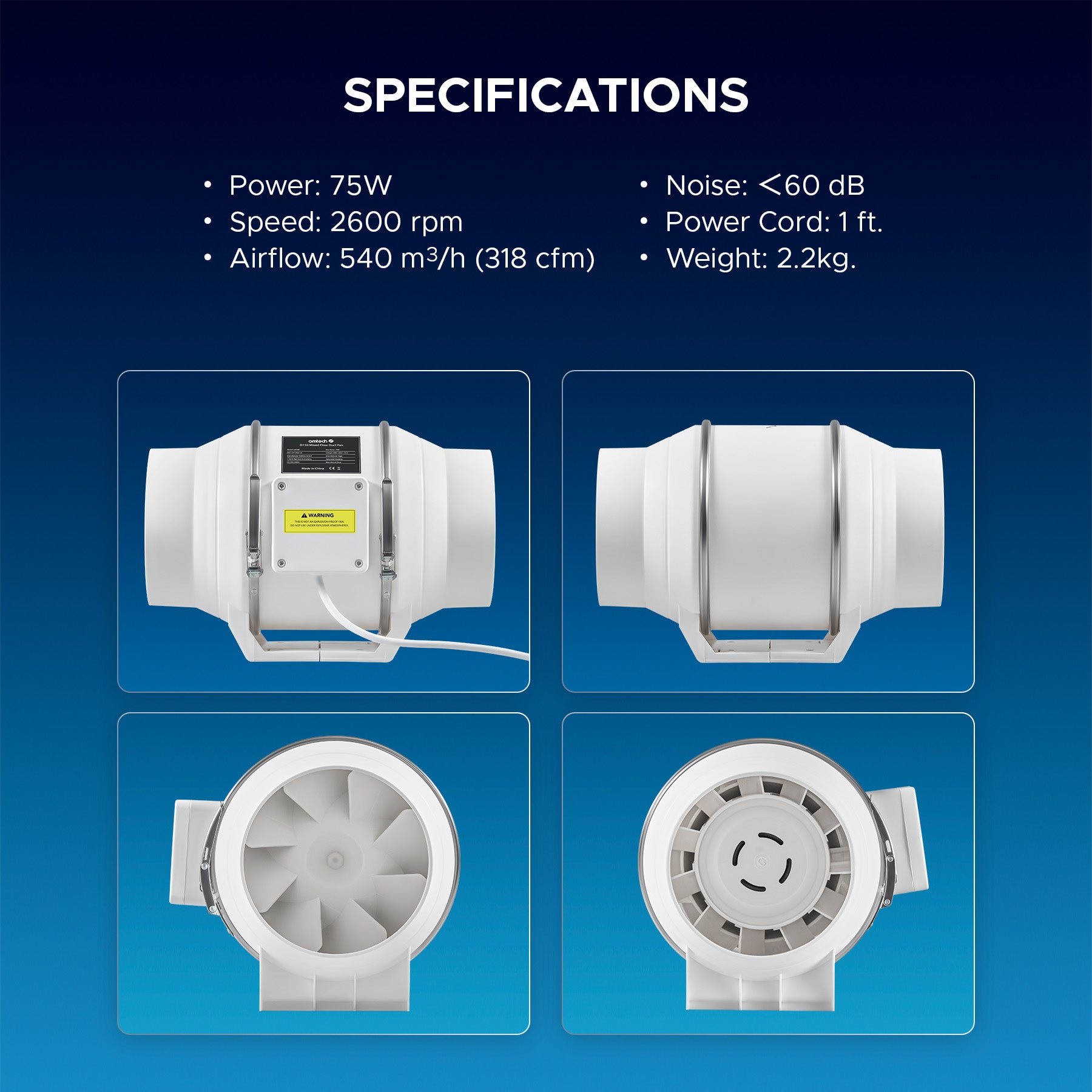 Industrial Exhaust Fan & Duct Fan for Laser Engraver & Cutter